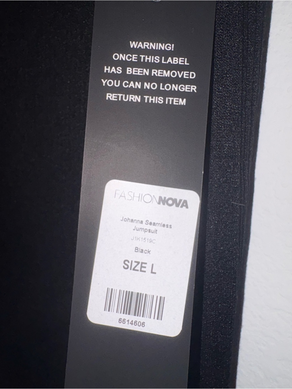 NWT Fashion Nova Johanna Seamless Jumpsuit Black Size Large - Picture 5 of 10